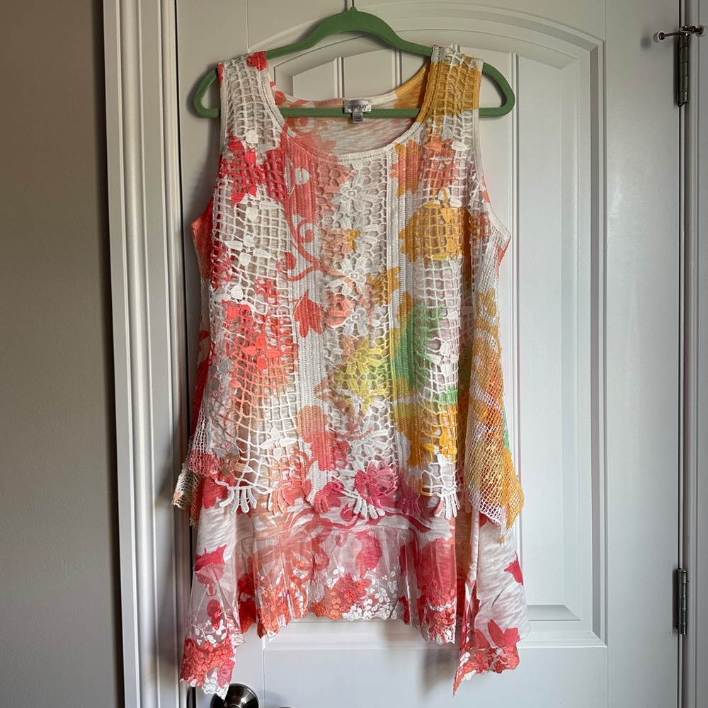 Multi colored sparkle sweater tank 14/16